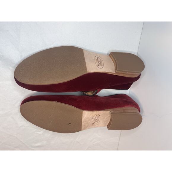 Sofft Shoes Size 10 Genuine Leather Dark Red Velvet Mary Janes Flats - Picture 6 of 9